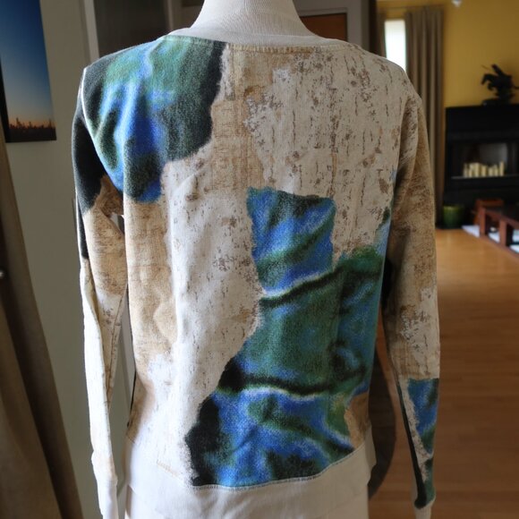 Acne Studios Angle Printed abstract unisex sweatshirt pullover $300 Barneys - Picture 3 of 15